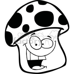 300x300 Smiling Mushroom Character Clipart Royalty Free Clipart