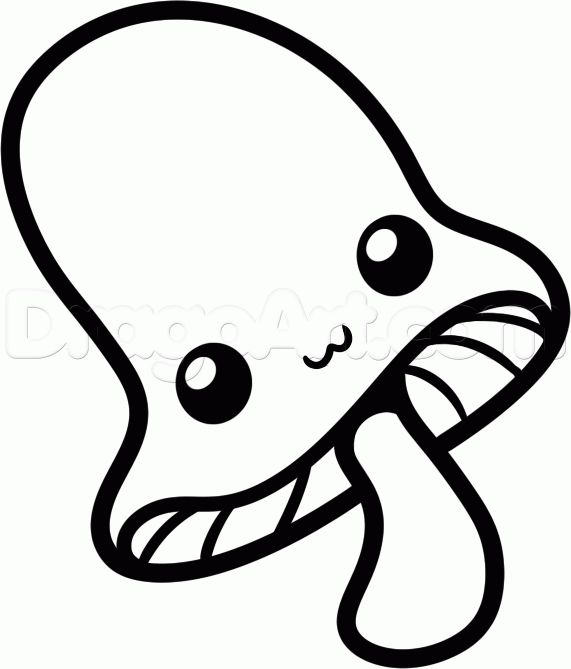 571x669 Step How To Draw A Hippie Mushroom