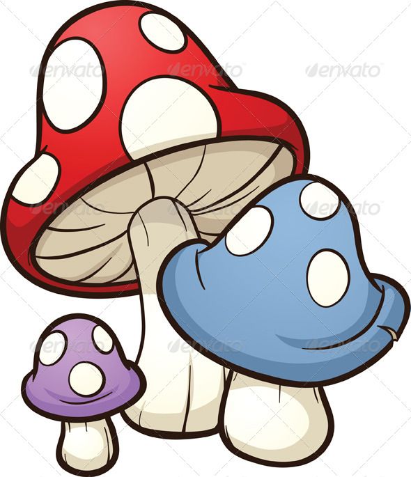 590x685 Cartoon Mushrooms