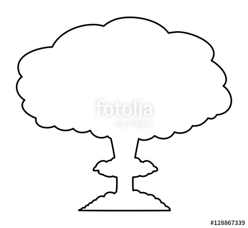 500x459 Mushroom Cloud, Nuclear Explosion Silhouette, Vector Symbol