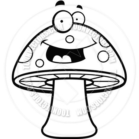 460x460 Mushroom Clipart Line Drawing