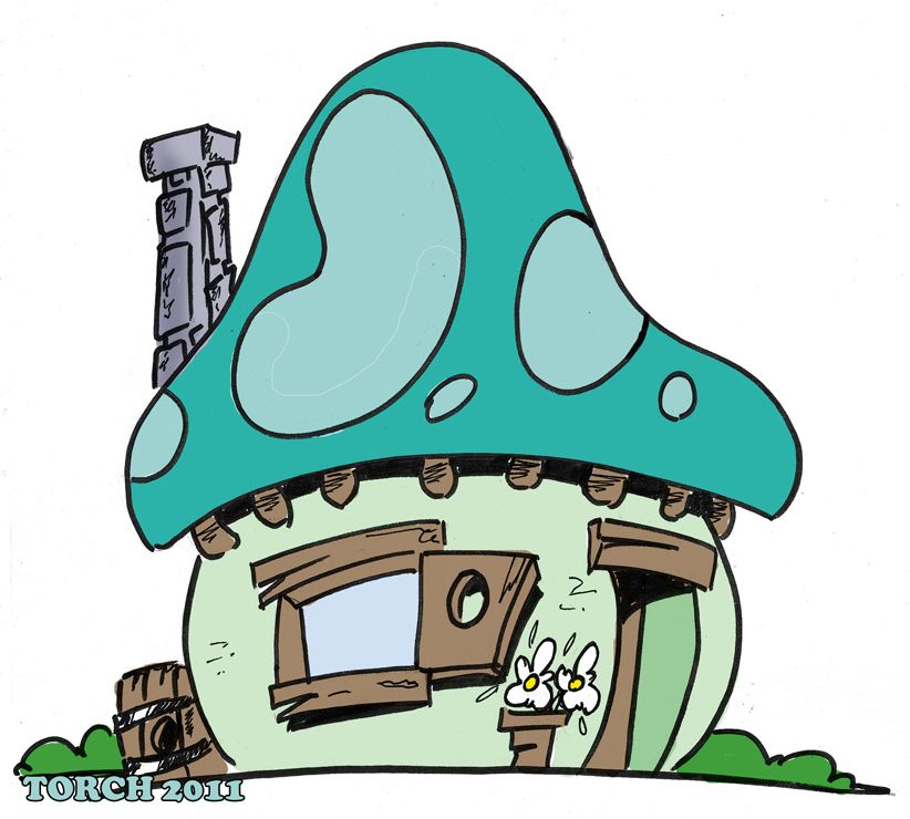 822x740 mushroom house l playhouse l smurf house kids