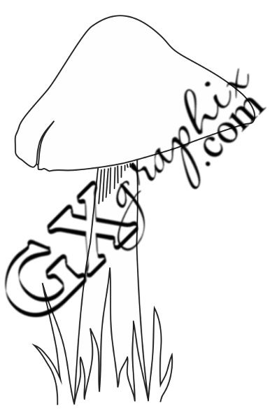 386x600 Line Art Mushroom