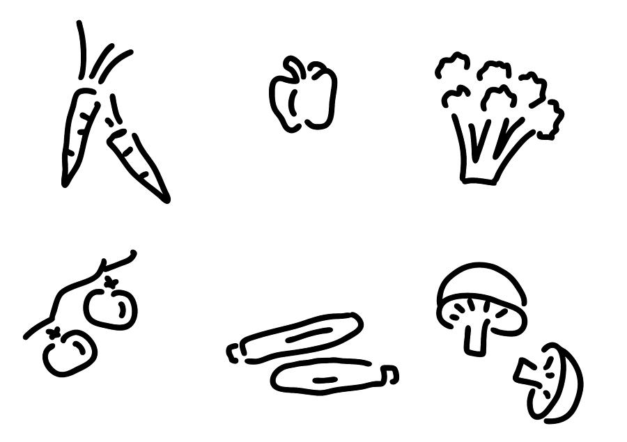900x635 Vegetables Mushrooms Drawing