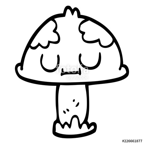 500x500 Line Drawing Cartoon Cute Mushroom Stock Image And Royalty Free