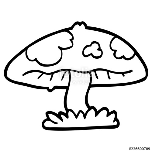 500x500 Line Drawing Cartoon Mushroom Stock Image And Royalty Free Vector