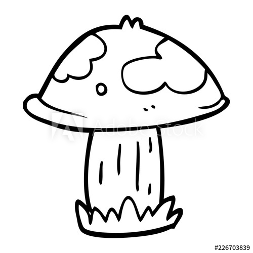 500x500 Line Drawing Cartoon Wild Mushroom