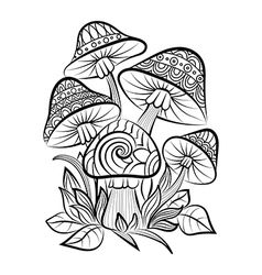 238x250 Hand Drawn Doodle Outline Mushrooms Vector Ekka In How