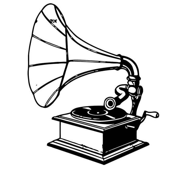 650x650 Shop Retro Music Box Vinyl Wall Art