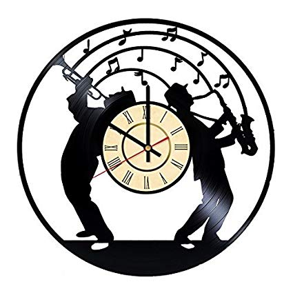 425x425 Fun Door Jazz Music Handmade Vinyl Record Wall Clock