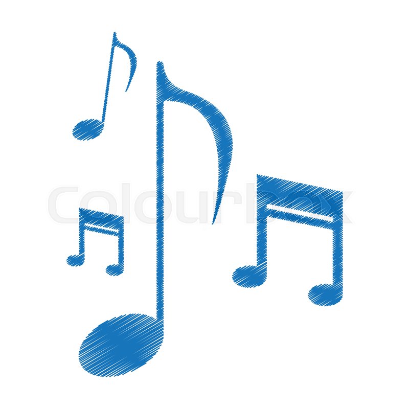 800x800 Drawing Music Note Sound Melody Symbol Stock Vector Colourbox