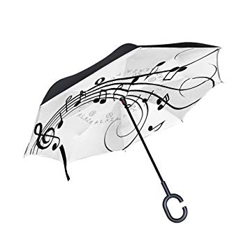 355x355 Reverse Umbrella Musical Notes Drawing Windproof Anti