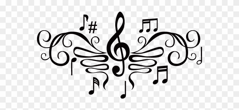 840x386 Vinilos Decorativos Filigrana Musical Quilling Art