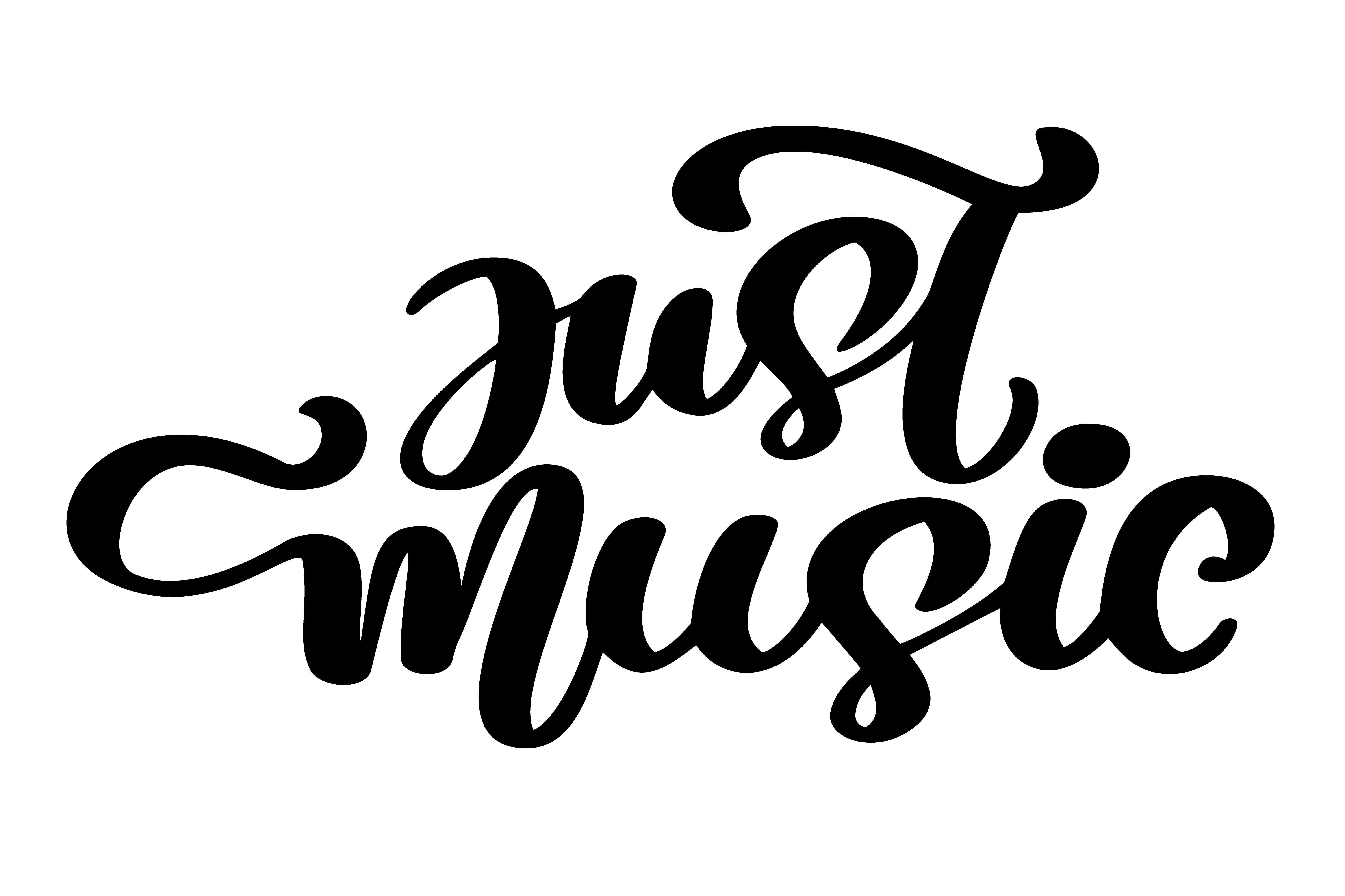 6000x3997 Just Music Sign Icon Karaoke Symbol Modern Calligraphy Quote