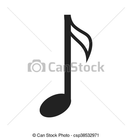 450x470 Music Note Isolated Flat Icon, Vector Illustration Graphic
