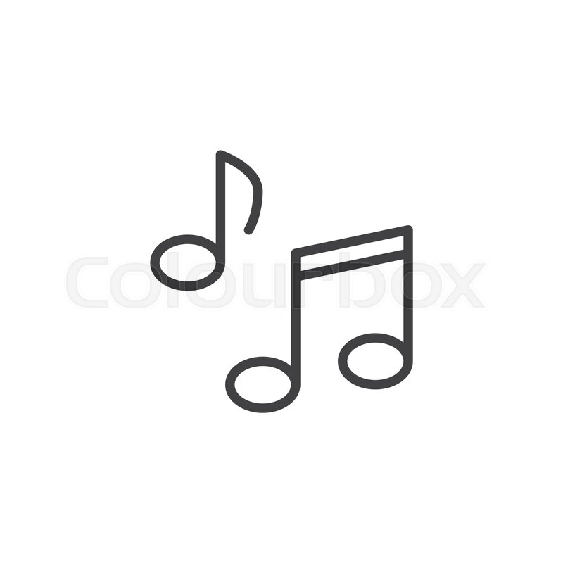 800x800 Music Note Outline Icon Linear Style Stock Vector Colourbox