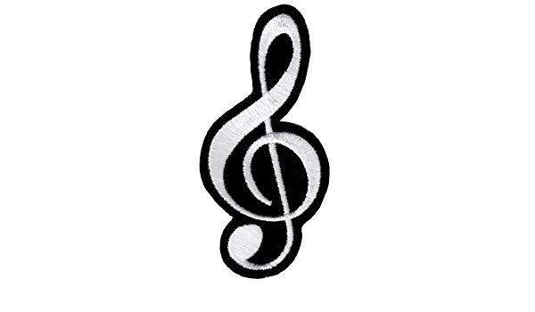 600x350 Novelty Treble Clef Embroidered Patch Sheet Musical Note Music G
