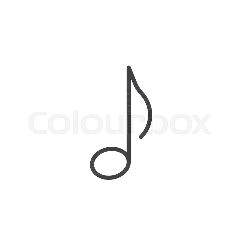 800x800 quaver music note outline icon linear stock vector colourbox
