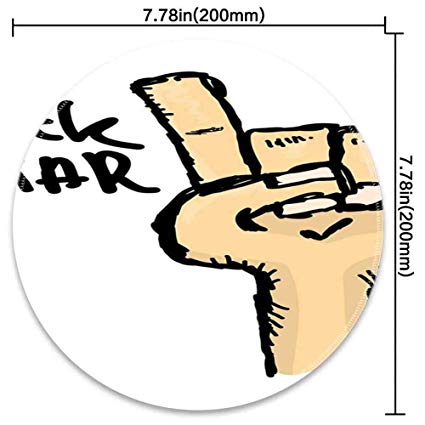 425x425 Round Mouse Pad Mousepad With Rock Music, Doodle