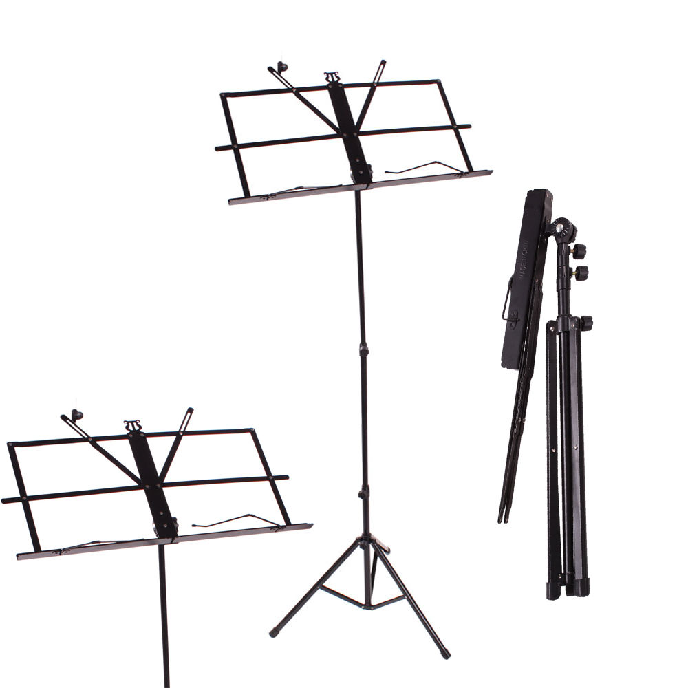 1000x1000 Black Color Metal Adjustable Folding Music Stand Ebay