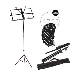 300x300 Hot Adjustable Folding Music Stand Metal Black Color Wnylon