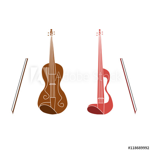 500x500 vector illustration of logo for,stringed,musical instrument violin