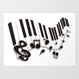 264x264 Piano Keyboard Art Prints