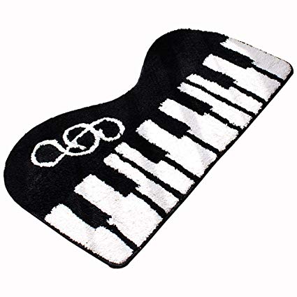 425x425 Carpet Gx Black And White Piano Keyboard Music Rug