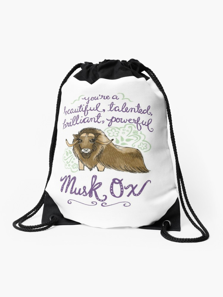 750x1000 Beautiful Musk Ox Drawstring Bag