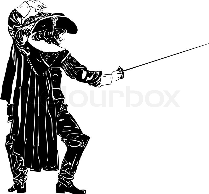 800x741 preview historic figure musketeer with stock vector colourbox