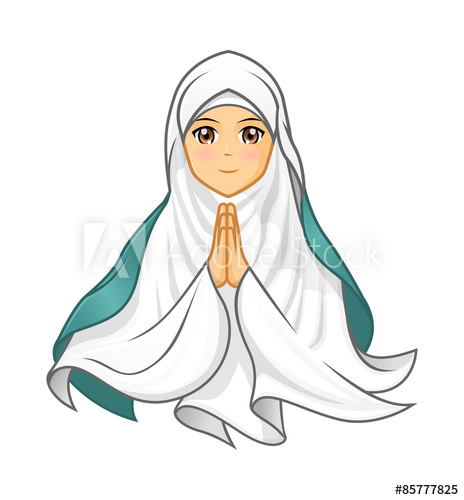 464x500 high quality muslim woman wearing white veil with welcoming arms