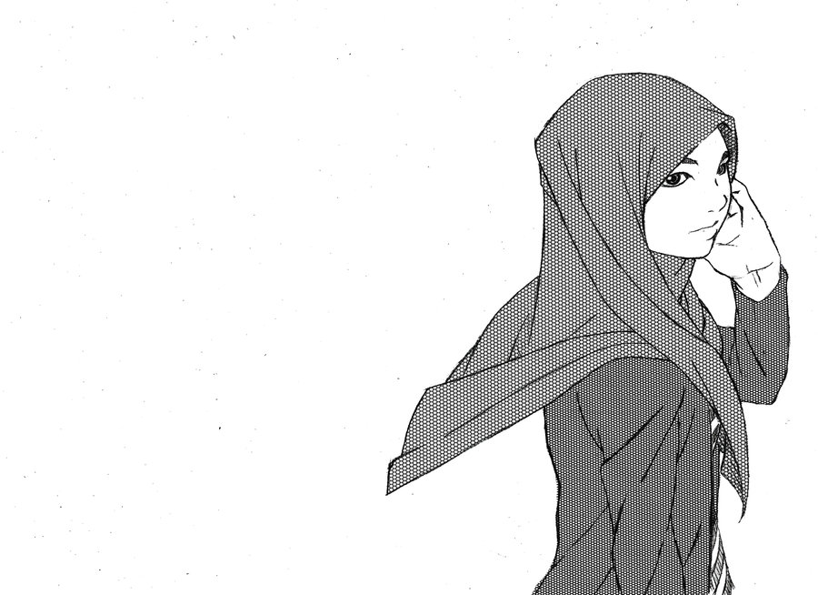 900x654 Muslim Drawing Sad For Free Download