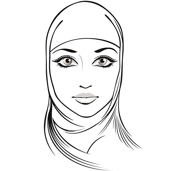 Muslim Girl Drawing 