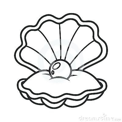 400x400 clam drawing mussels clam shell clamshell with pearl drawing