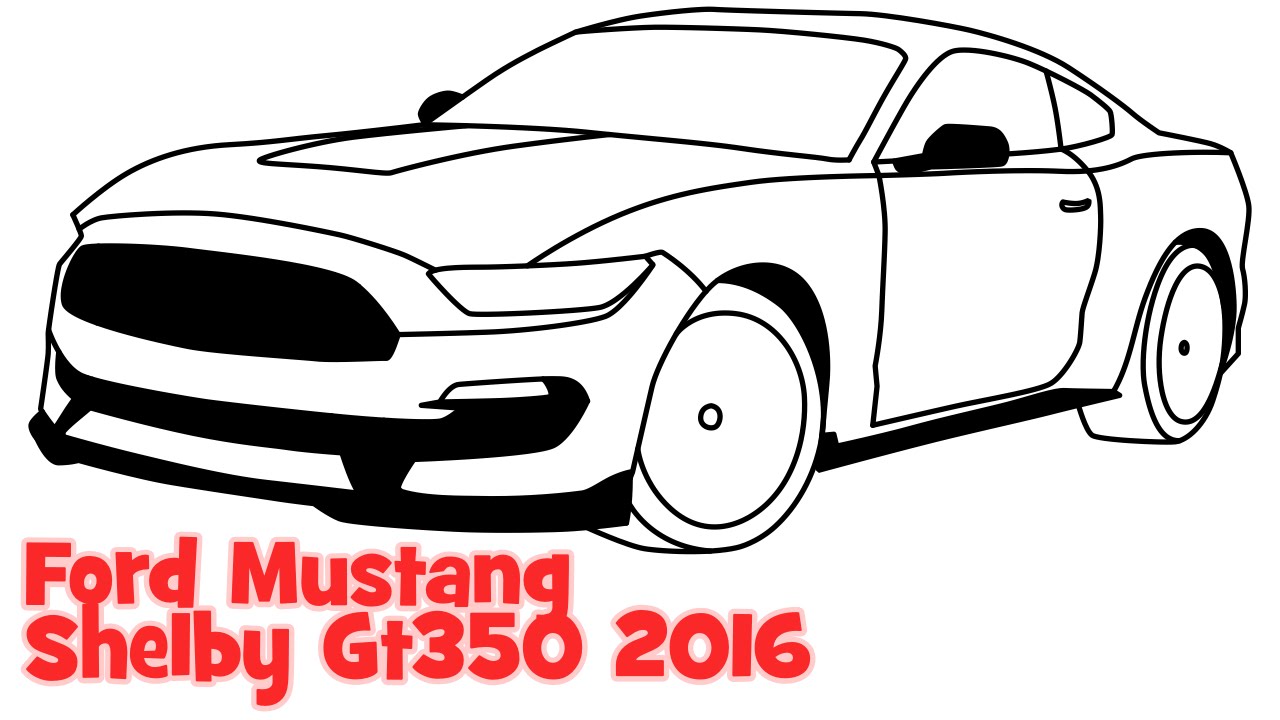 1280x720 How To Draw A Car Ford Mustang Shelby Step