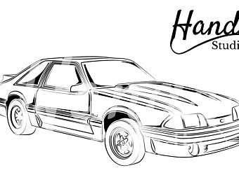 340x270 Huge Collection Of 'fox Body Mustang Drawing' Download More Than