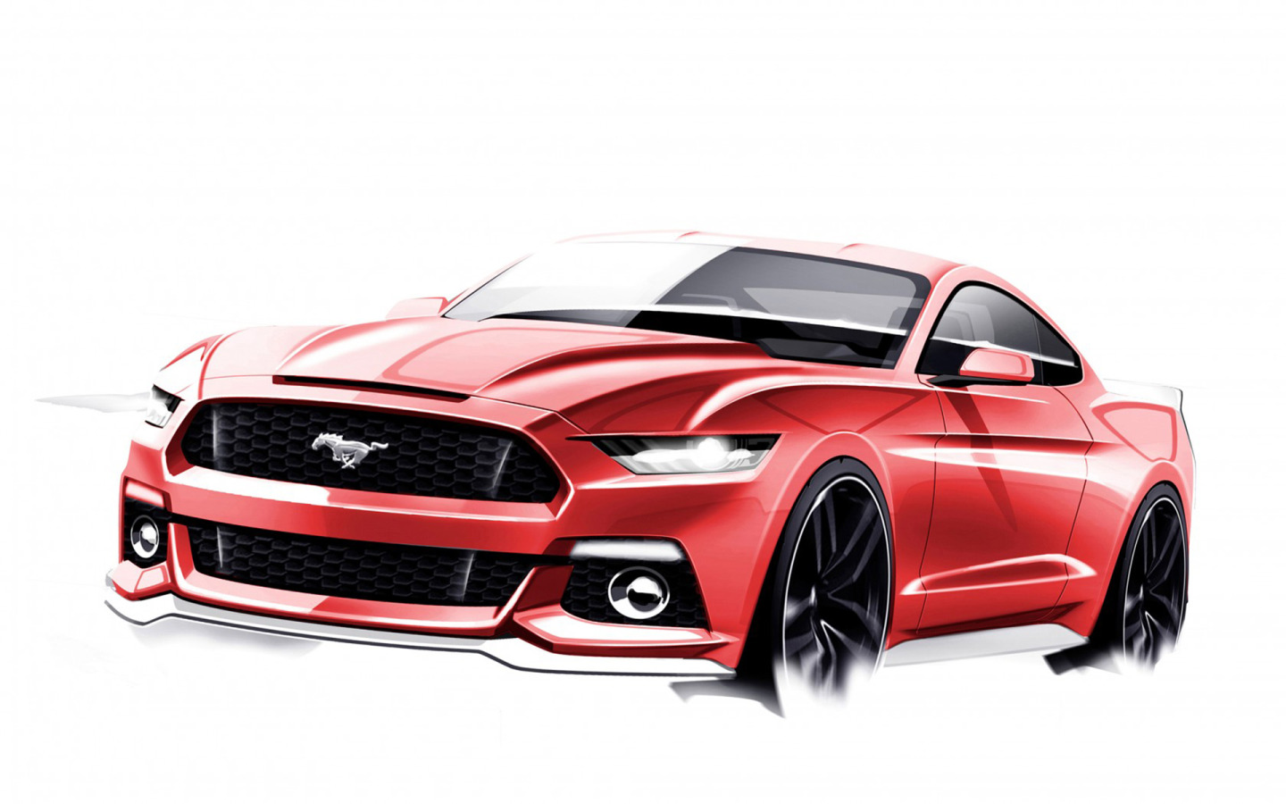 1440x900 Ford Mustang Drawing Widescreen Wallpaper Wide Wallpapers Net