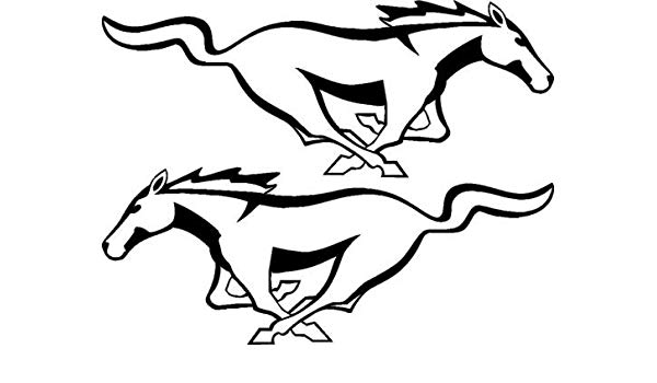 600x350 Workmas Sticker Ford Mustang Horse Outline Left