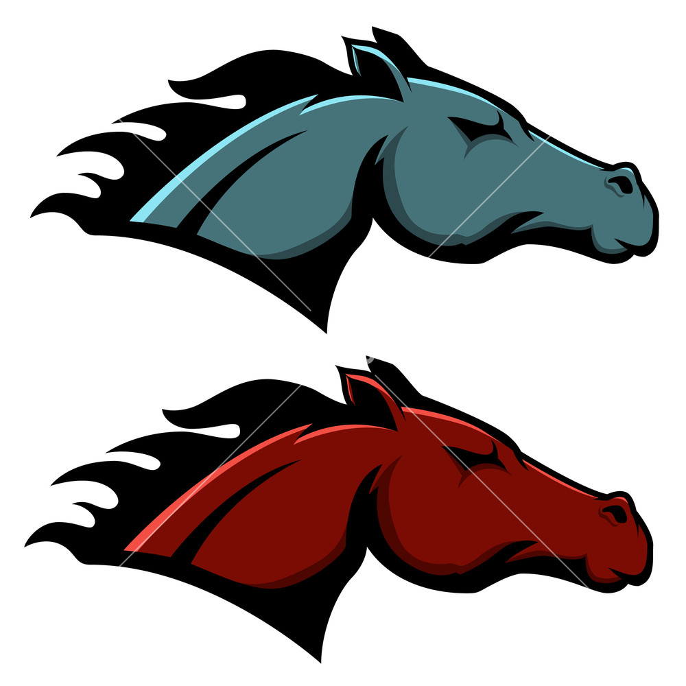 1000x1000 Horse Head Emblem Template Isolated On White Background Vector