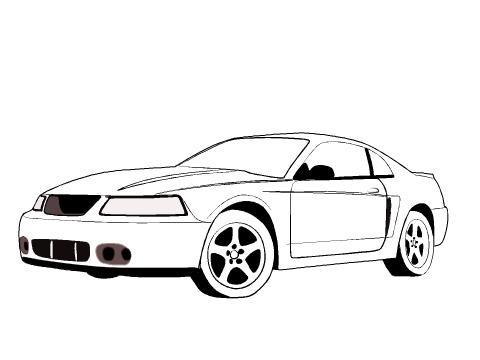 480x360 Ford Mustang Gt Drawing Sketch Coloring Page