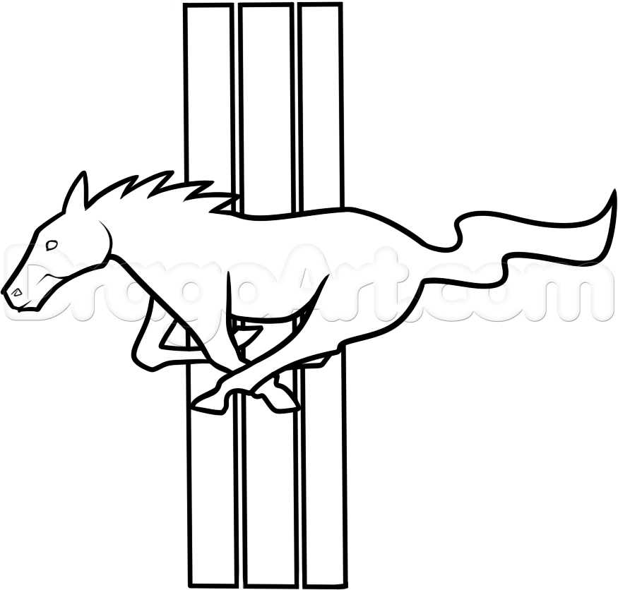875x836 Mustang Drawing Free Download