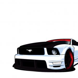 300x300 Vector Line Drawing Of A Ford Cobra Mustang Sohadacouri