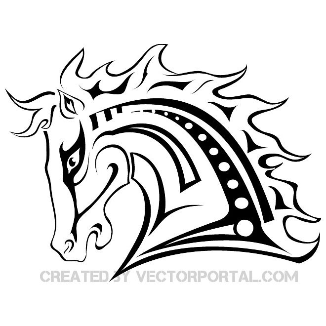Mustang Horse Line Drawing