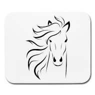 190x190 Horse Face Drawing Outline Mouse Pad Spreadshirt
