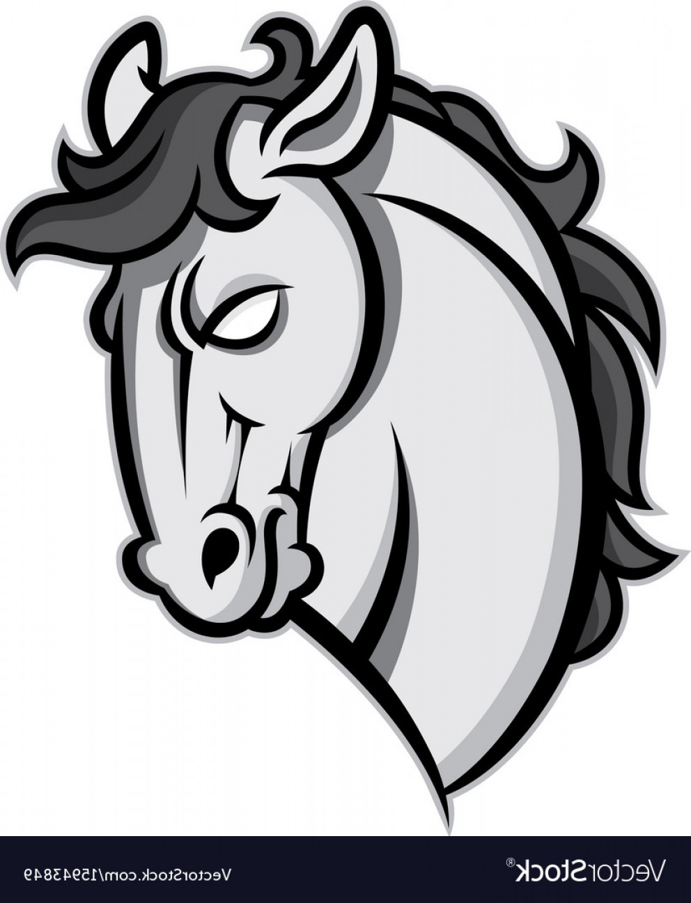992x1296 Mustang Stallion Horse Head Vector Sohadacouri