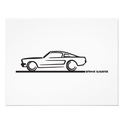 512x512 Mustang Fastback Blk Personalized Invitation Mom's Birthday