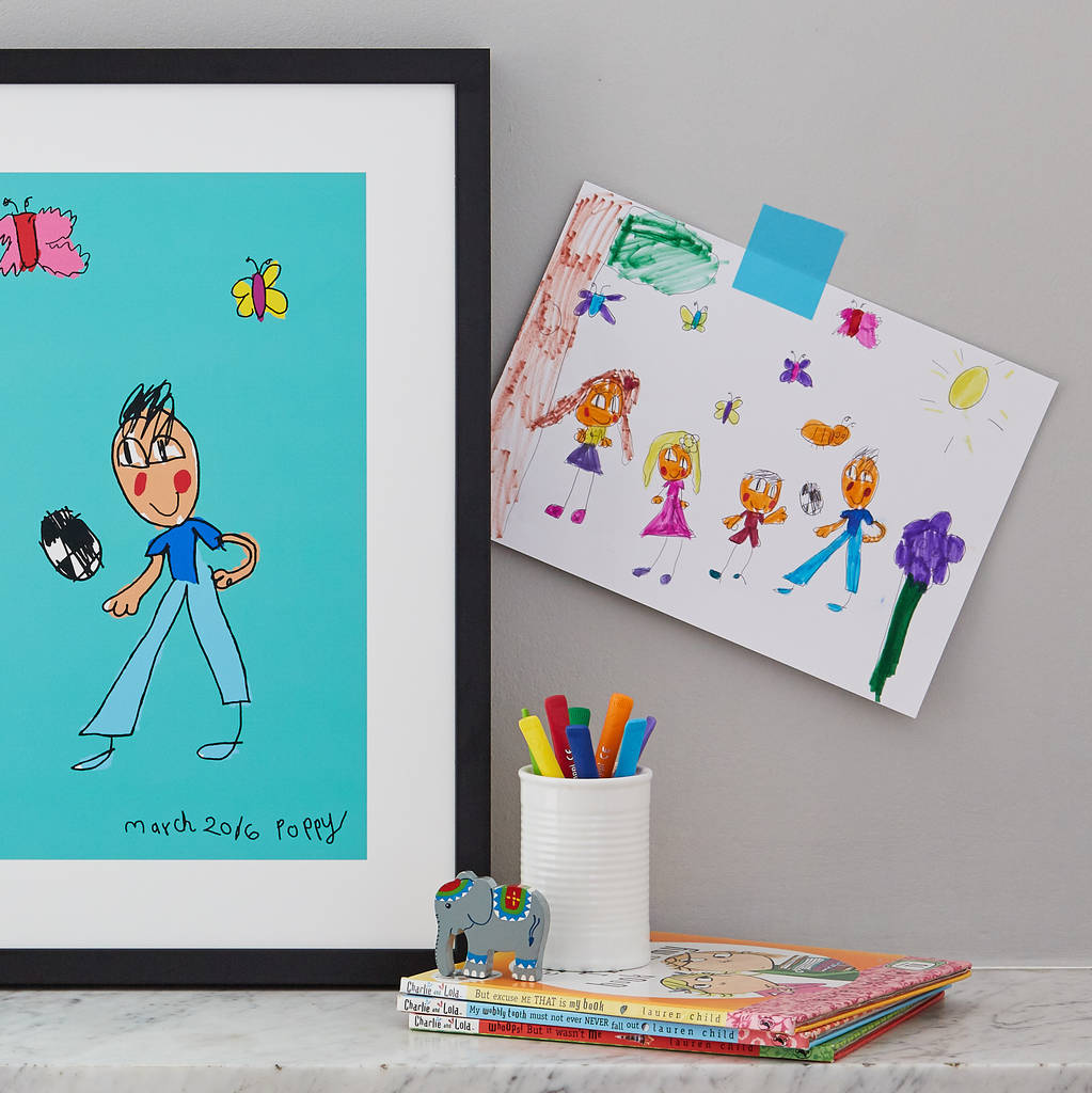 1023x1024 Personalised Family Print From Your Child's Drawing