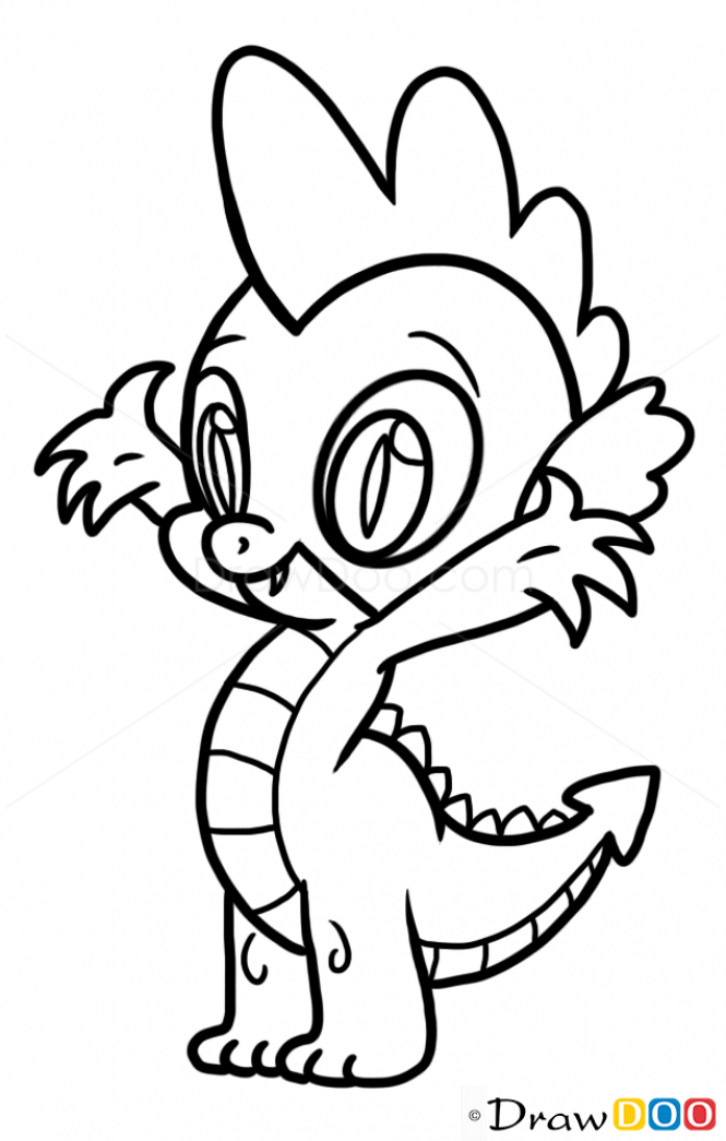 665x1045 How To Draw Spike, My Little Pony For The Kiddos My Little
