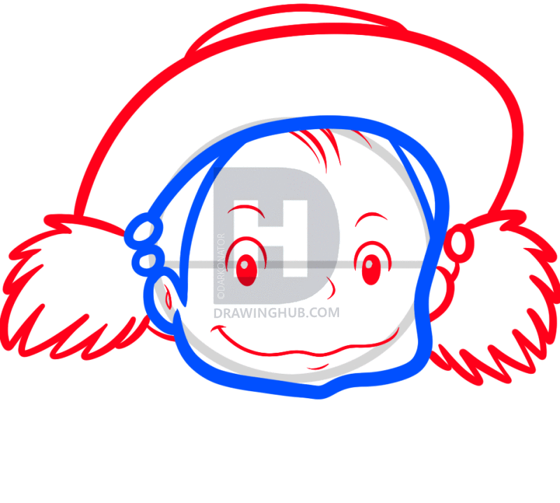 801x720 How To Draw Mei, My Neighbor Totoro, Step