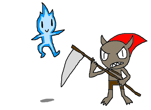 620x453 Mythical Creature Drawing Red And Blue Caps